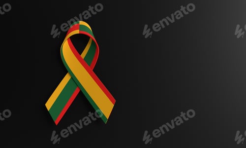 Preview: Ribbon bow green orange yellow golden red pink colorful copy space symbol black history month africa