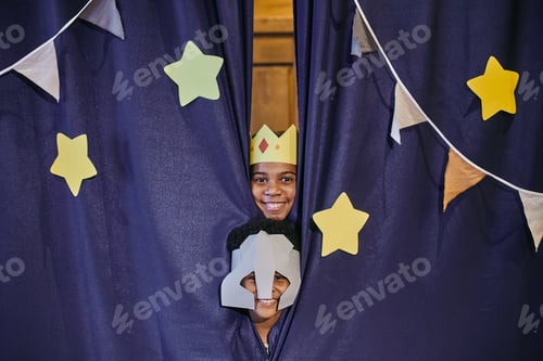 Preview: Children in costumes acting in performance