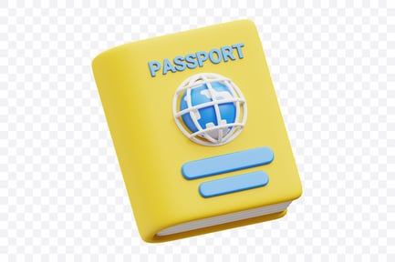 Preview: Passport Book with Globe Stamp