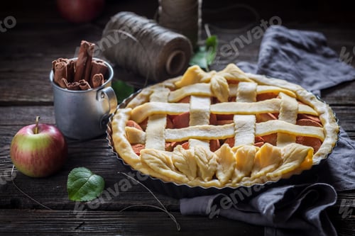 Preview: Tasty apple pie as sweet dessert. Tart made of apples.