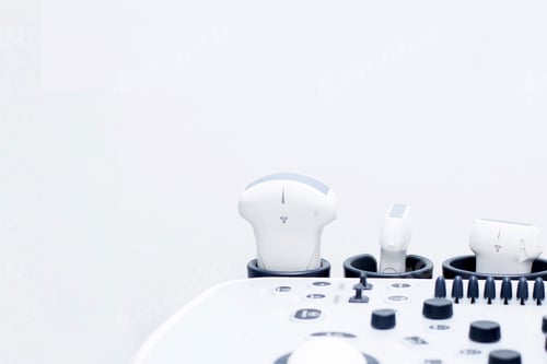Preview: ultrasound machine, scanners and sensors. Medical equipment in the clinic.