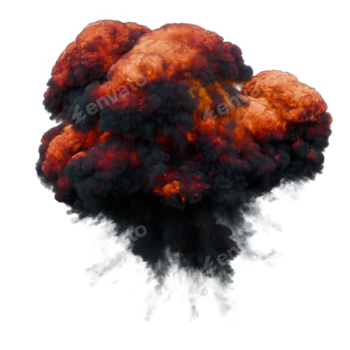 Preview: Dramatic explosion cloud with vibrant smoke.