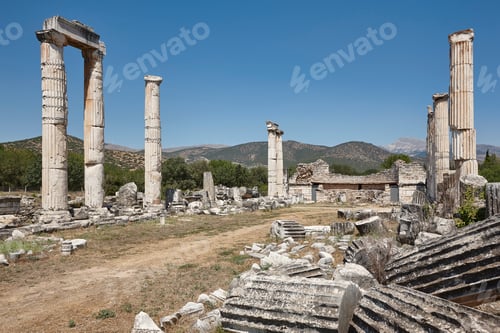 Preview: Afrodisias greek ruins in Anatolia. Ancient historic village in Turkey