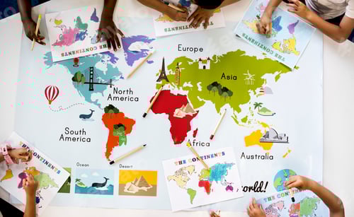 Preview: Kids studying geography in school