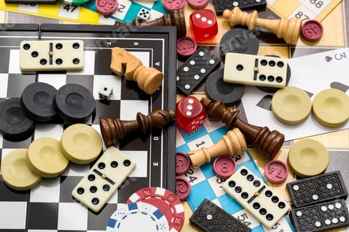 Preview: Various board games, leisure, hobby. Background games.