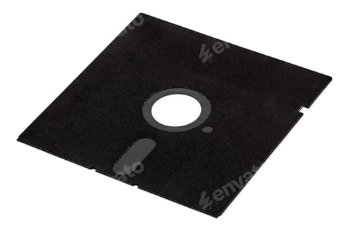 Preview: Old diskette 5 25 inches, isolated on white background