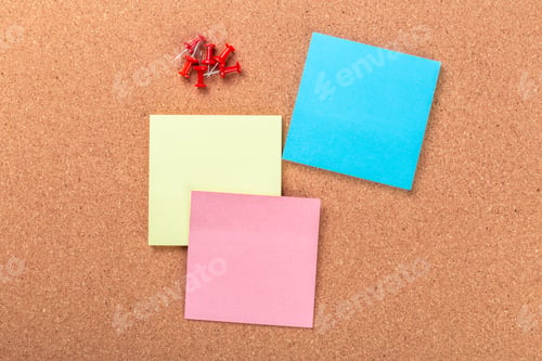 Preview: The cork board with blank notes