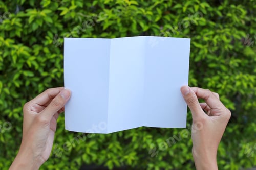 Preview: Place it - Flyer Mockup Against Nature Background