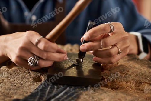Preview: Crafting exquisite jewelry while showcasing delicate artistry in a serene workshop setting