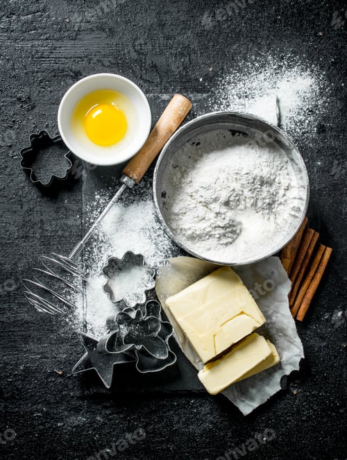 Preview: Sieve the flour and forms for baking cookies.