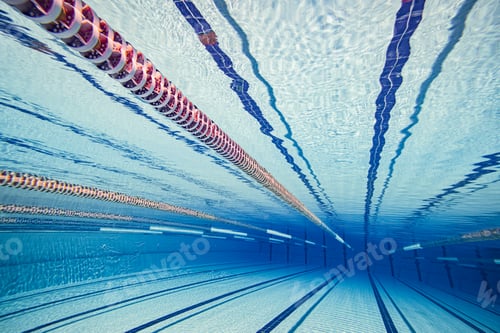 Preview: Sport and Recreation: Olympic Swimming pool underwater background.