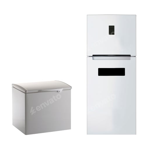 Preview: Modern steel refrigerator isolated