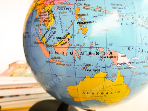 Preview: indonesia on the map, atlas globe