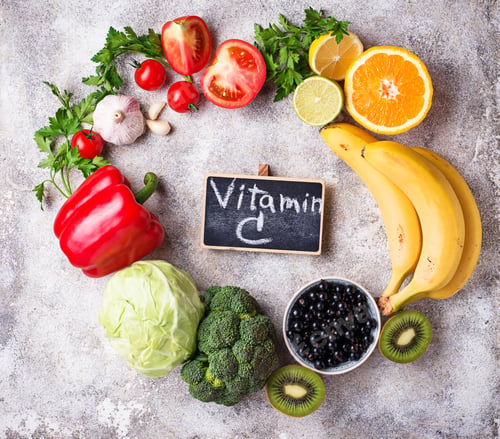 Preview: Food containing vitamin C. Healthy eating
