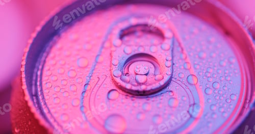 Preview: Beer can with purple and pink light