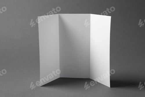 Preview: Blank brochure on gray background. Mock up for design