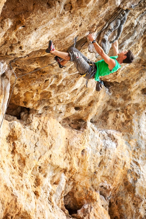 Preview: Rock climber on a face of a cliff