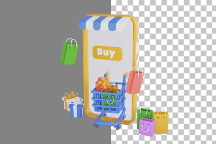 Preview: Online Shopping Bag 3D Icon