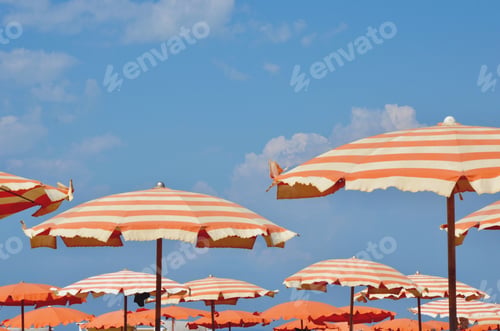 Preview: Orange beach with strips and the blue sky🍸nominated 🍸