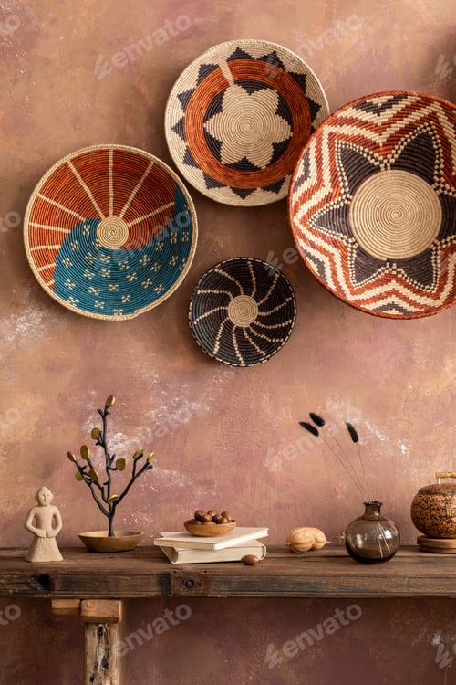 Preview: The stylish ethnic compostion at living room interior