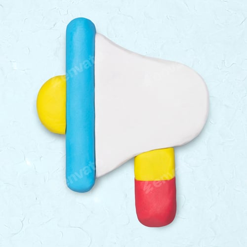 Preview: Megaphone clay icon cute handmade marketing creative craft graphic