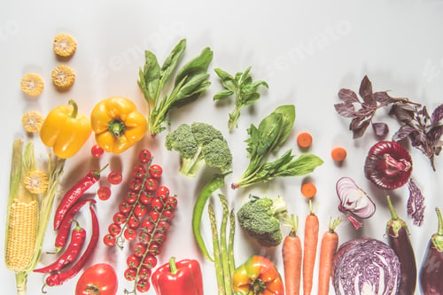 Preview: different ripe fresh vegetables isolated on white