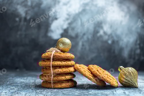 Preview: front view delicious biscuits on light background sugar cookie photo sweet