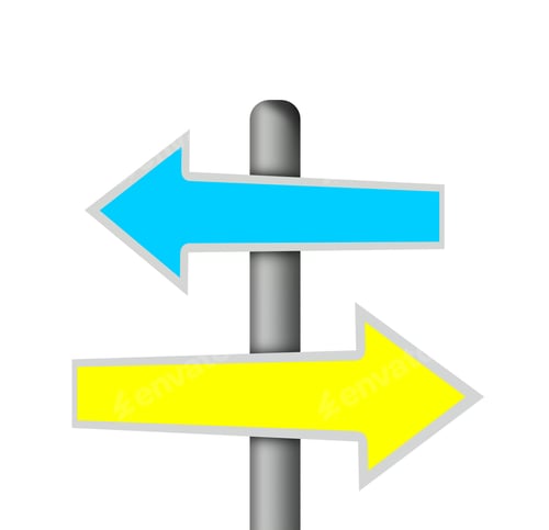 Preview: two road signs isolated on white