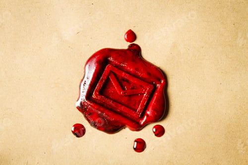 Preview: Envelope with imprinted sealing wax