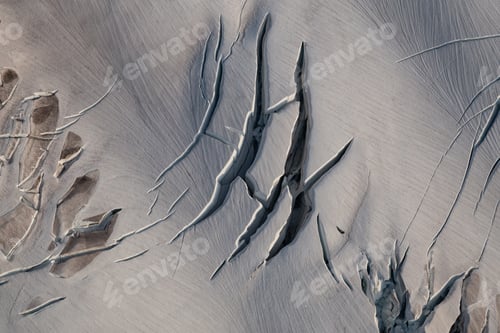 Preview: Aerial view of the rugged and dangerous terrain on a glacier mountain