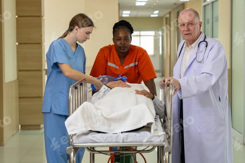 Preview: Emergency medical team rushing patient on stretcher