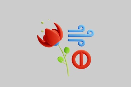 Preview: Abstract flower with wind symbol