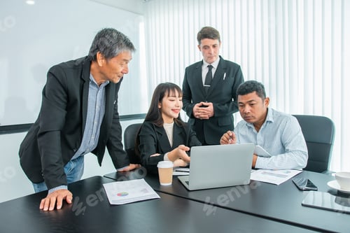 Preview: Business people team work while working in board room, design project