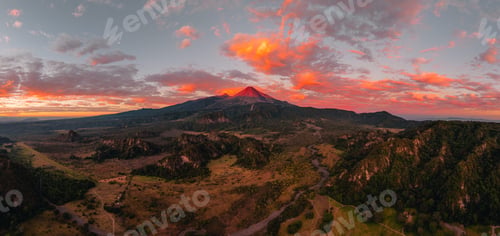 Preview: Sunset view of Volcan de Colima in Mexico