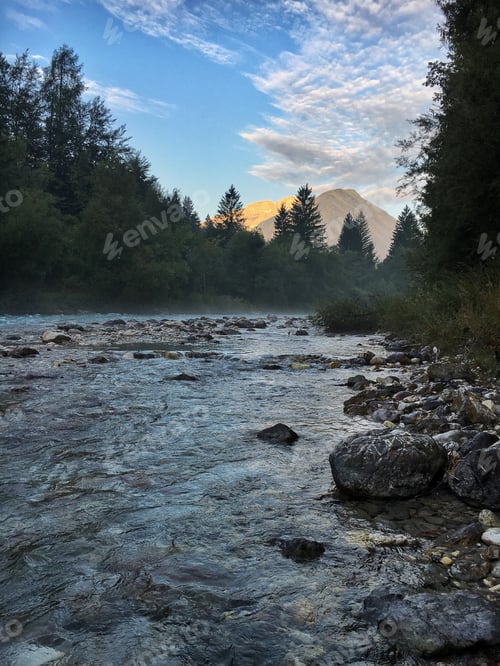 Preview: Morning at the river Sava in Slovenia.