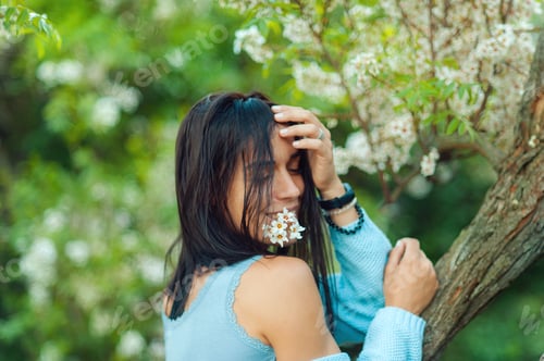 Preview: portrait of a beautiful girl in spring