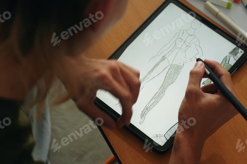 Preview: Designer Drawing On Digital Tablet