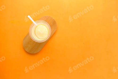 Preview: top view of fresh lime juice on table