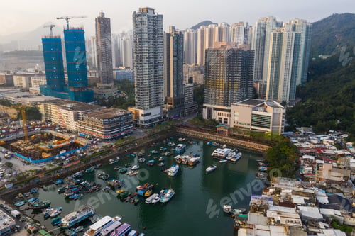 Preview: Lei Yue Mun, Hong Kong 22 May 2019: Top view of Hong Kong city