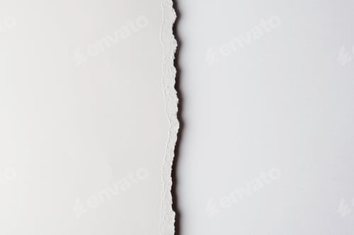 Preview: Blank paper mockup shows textured horizontal edge that divides clean white surface