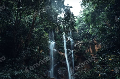 Preview: Waterfall in the tropical forest in the rainy season
