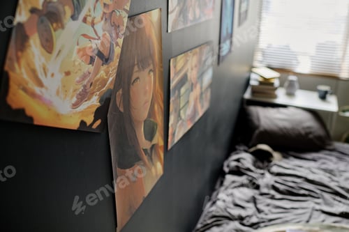 Preview: Admiring Artwork on Bedroom Wall