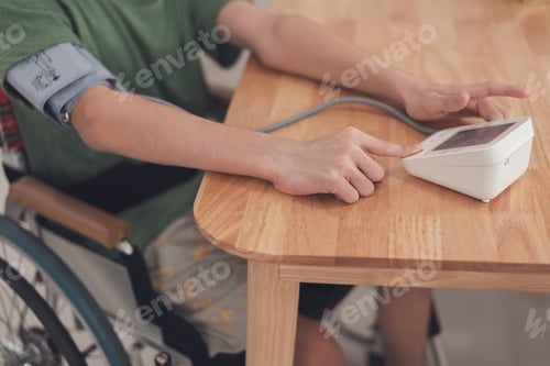 Preview: Home healthcare and telehealth with people with disability on wheelchair.