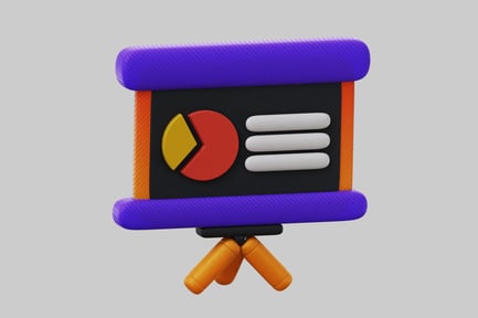 Preview: Cartoon pie chart presentation board