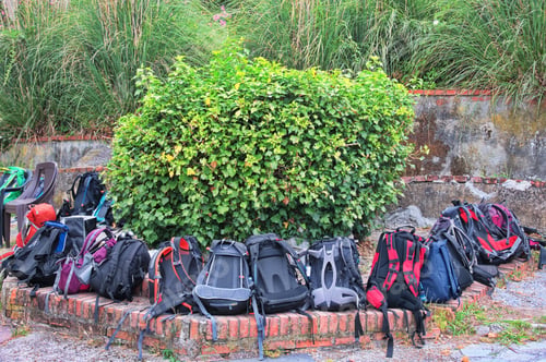 Preview: Group of backpacks ready for hiking