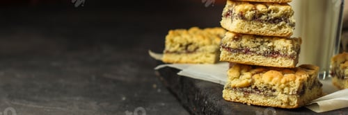 Preview: Homemade Cake With Jam And Streysel, Pastry Crumb. Delicious Dessert. Food Background. Top