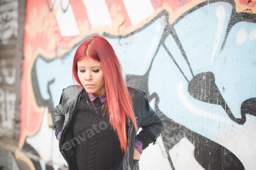 Preview: young beautiful red hair venezuelan woman lifestyle