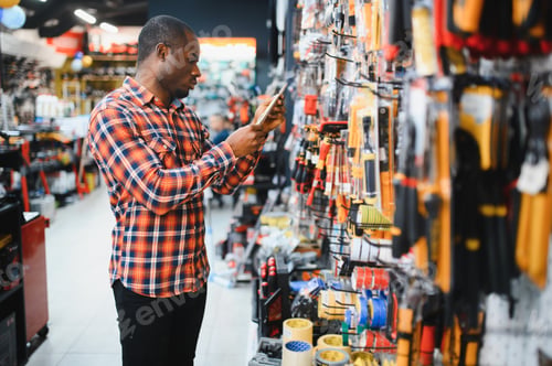 Preview: African American man in a hardware store