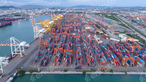 Preview: Shipyard Cargo Container Sea Port Freight forwarding service logistics and transportation.