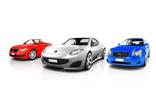 Preview: Group of Three Multicolored Elegant Cars